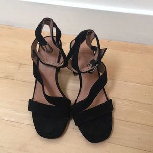 Madewell Black  Suede Strappy  Sandals